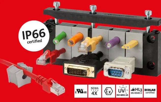 Bild: Teilbare Kabeleinführung KEL-ER nun auch IP66 zertifiziert