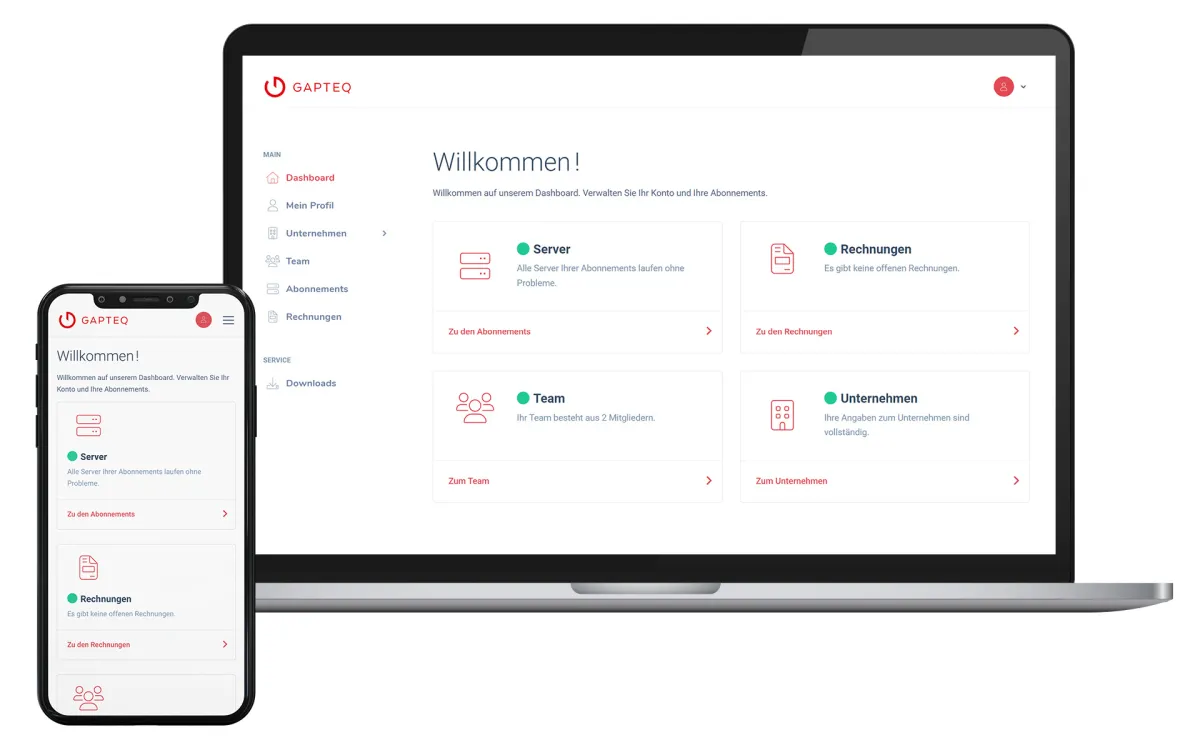 Das GAPTEQ Portal – jetzt im neuen Look & Feel (© GAPTEQ GmbH)
