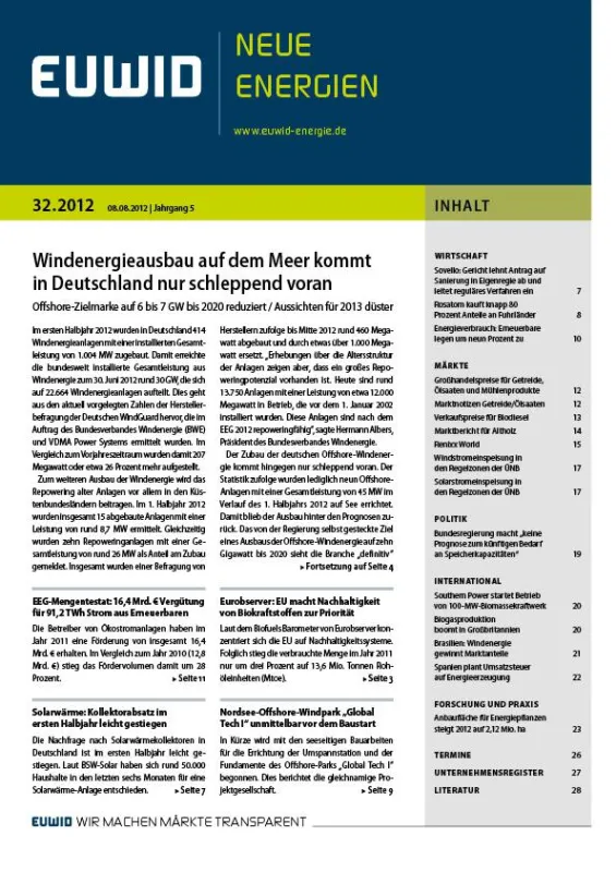 EUWID Neue Energien 32/2012