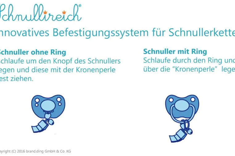 Bild: Produktinnovation für Schnullerketten mit Namen - Einzigartiges Befestigungssystem bei Schnullireich.de