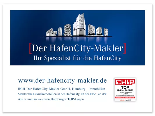 Bild: Immobilienmakler-Vergleich des Verbraucher-Portals CHIP: Bestnote für HCH Der HafenCity-Makler GmbH