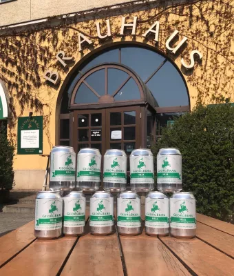 Bild: Neue Wege in der Corona-Krise: Das Bier vom Brauhaus GEORGBRÆU gibt es jetzt in Dosen