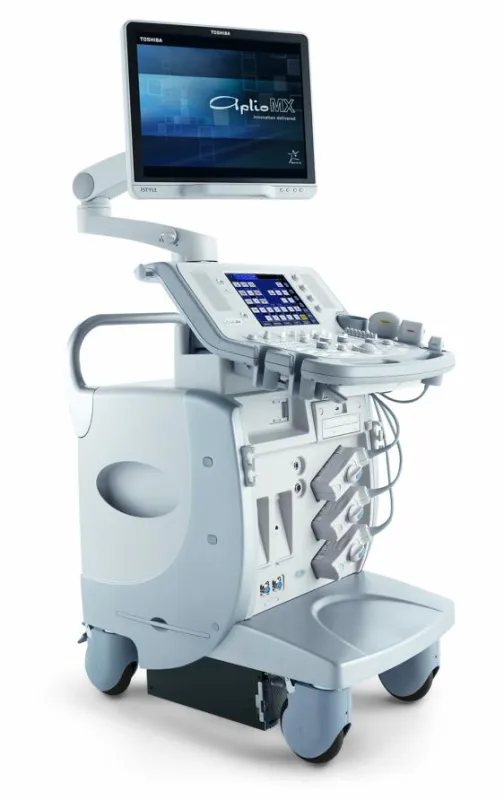 TOSHIBA Medical stellt auf der diesjährigen Medica in Düsseldorf unter anderem das Premium-Ultraschallsystem Aplio MX vor.