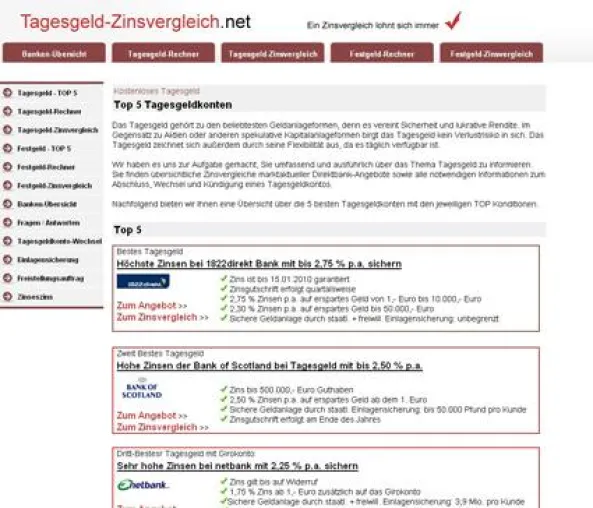 Bild: Aufwärtstrend beim Festgeld von Bank of Scotland und Co.