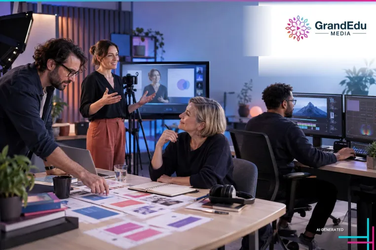 Vier Rollen hinter digitaler Bildung: GrandEdu Media öffnet den Blick in die Lernproduktion Bild: Vier Rollen hinter digitaler Bildung: GrandEdu Media öffnet den Blick in die Lernproduktion