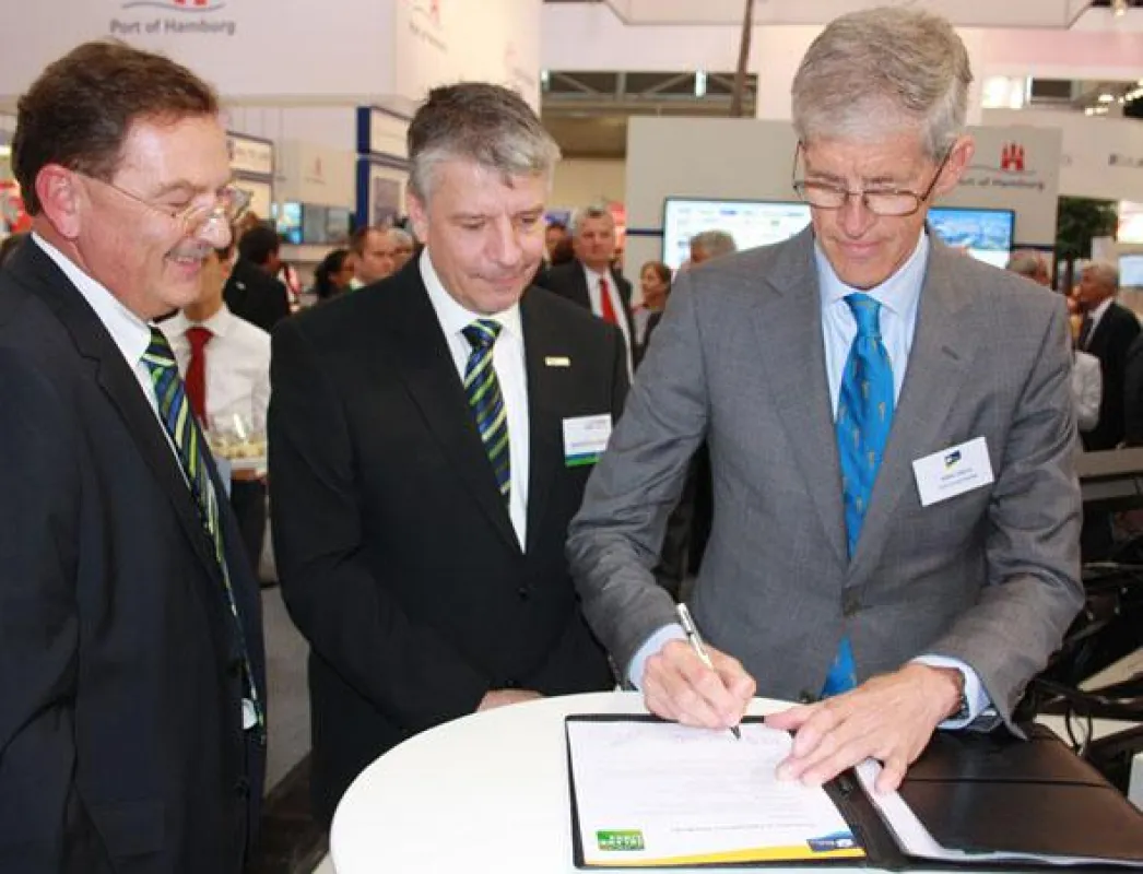 Thomas Löffler, Geschäftsführer Contargo, Heinrich Kerstgens, Geschäftsführer Contargo und Hans Smit