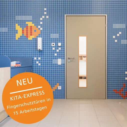 Bild: Neu: KITA-Express-Programm für Fingerschutztüren – Küffner liefert Komplettelemente jetzt in kürzester Zeit