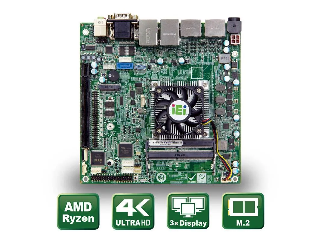 Industrielles Mini ITX Mainboard mit AMD® RyzenTM Embedded CPU