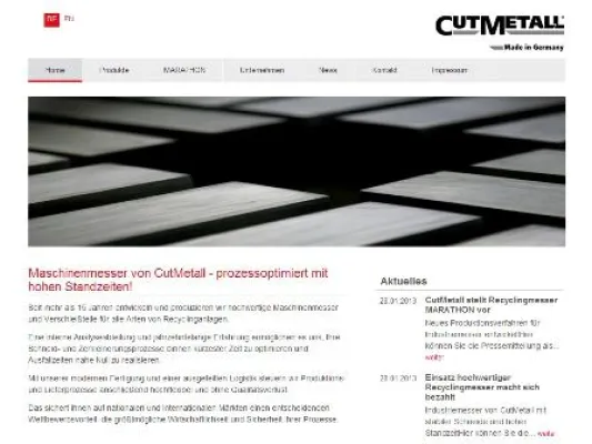 CutMetall zeigt sich mit neuem Online-Gesicht Bild: CutMetall zeigt sich mit neuem Online-Gesicht