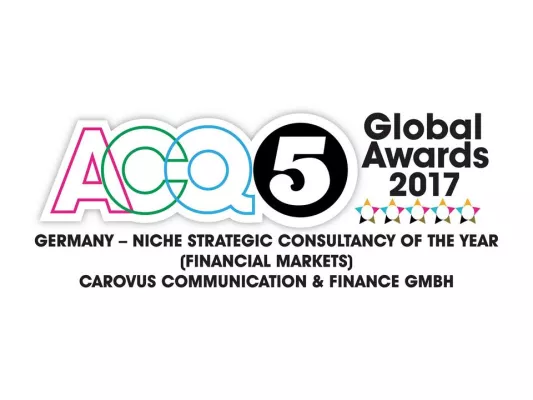 Bild: Carovus GmbH ist Strategieberater des Jahres – ACQ5 Global Awards 2017