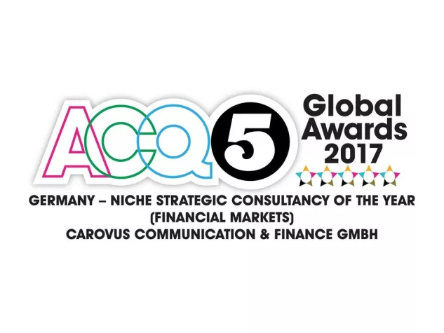 Bild: Carovus GmbH ist Strategieberater des Jahres – ACQ5 Global Awards 2017