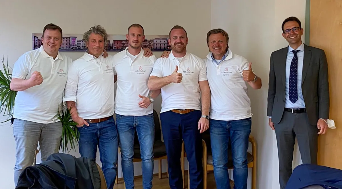 Von links: Bernd Schäflein, Christoph Heller, Kassian Krosch, Severin Bobon, Achim Schäflein, Dr. C (© Schäflein AG)