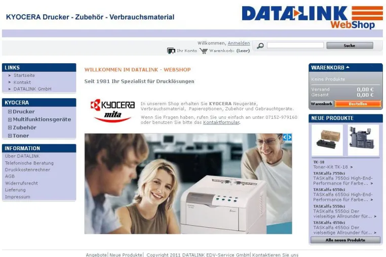 Bild: DATALINK EDV Service GmbH mit neuem Onlineshop
