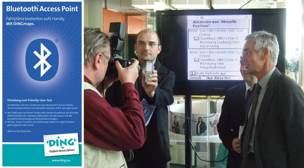 Live-Demonstration der Fahrplanauskunft per Bluetooth