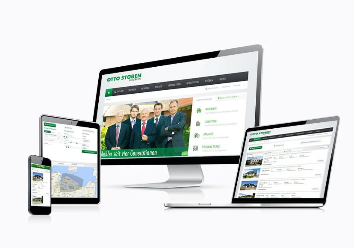 OTTO STÖBEN IMMOBILIEN überzeugt mit neuem Internetauftritt, angepasst an das mobile Surfen.