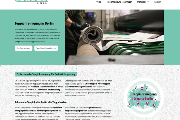 Bild: Fischer & Thiele GmbH kündigt den Start der neuen Webseite teppichreinigung-berlin.info an