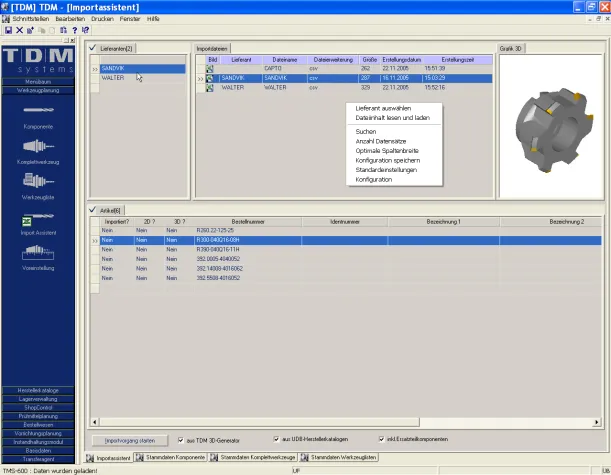 Bild: Werkzeugdaten im Zeitraffer anlegen