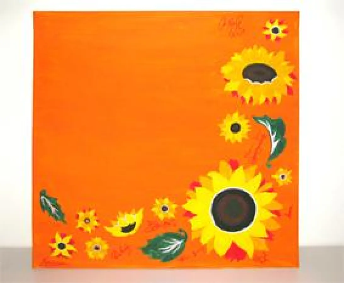 Handgemaltes Gemälde mit den Unterschriften von Rosenstolz