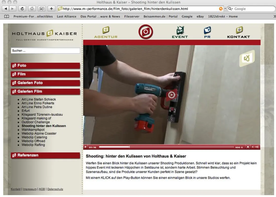 Webclip auf der Homepage von www.m-performance.de