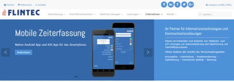 Neuer Webauftritt der Flintec InformationsTechnologien GmbH Bild: Neuer Webauftritt der Flintec InformationsTechnologien GmbH