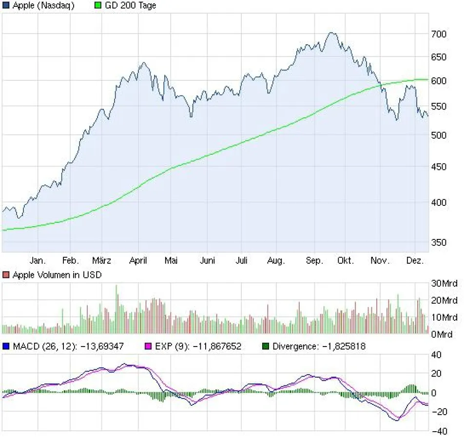 Charttechnische Übersicht des Jahres 2012