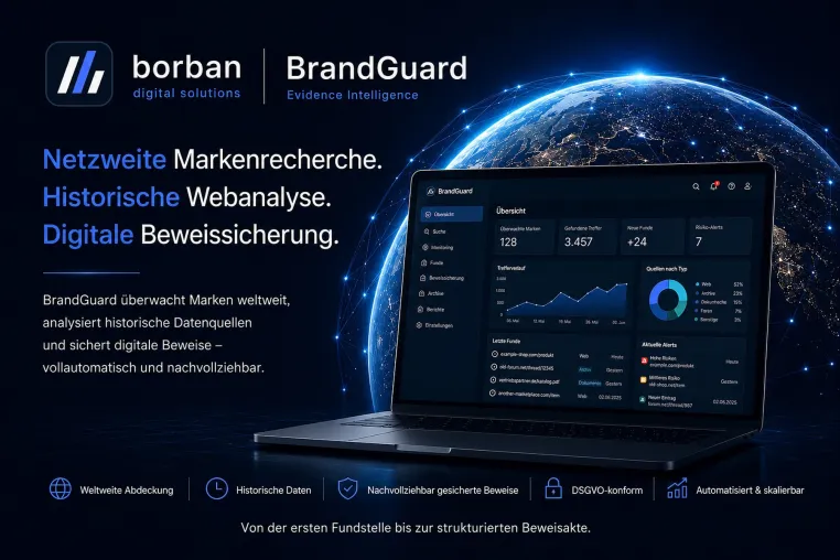 Bild: BrandGuard verbindet netzweite Markenrecherche und digitale Beweissicherung