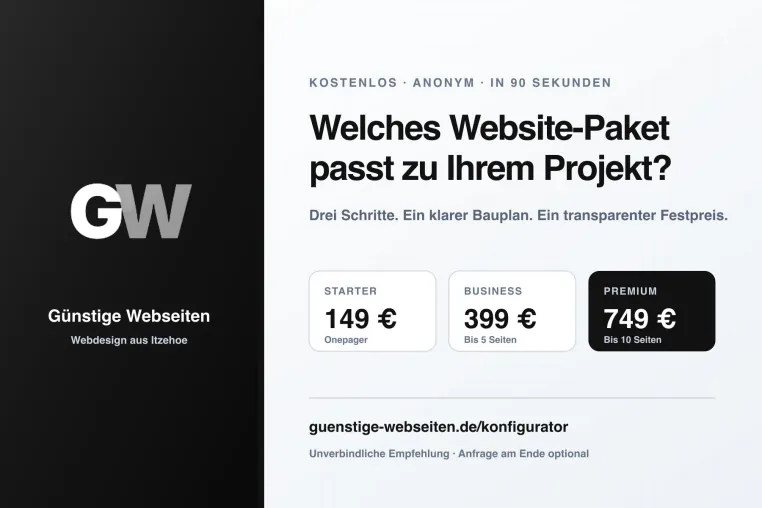 Bild: Günstige Webseiten startet kostenlosen Webdesign-Konfigurator für kleine Unternehmen