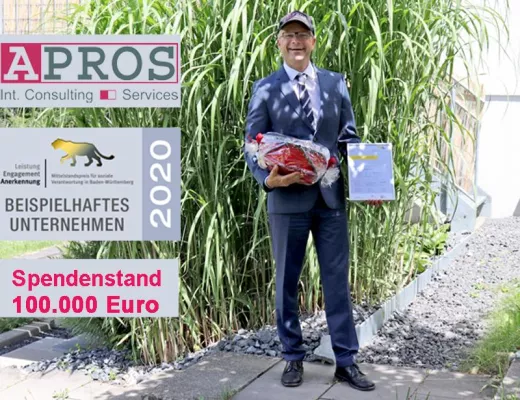 Auszeichnung des Landes Baden-Wuerttemberg für soziales Engagement fuer APROS Bild: Auszeichnung des Landes Baden-Wuerttemberg für soziales Engagement fuer APROS