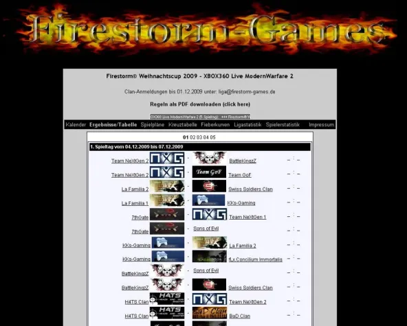 Der Firestorm-Games Weihnachtscup startet am 04.12.2009 Bild: Der Firestorm-Games Weihnachtscup startet am 04.12.2009