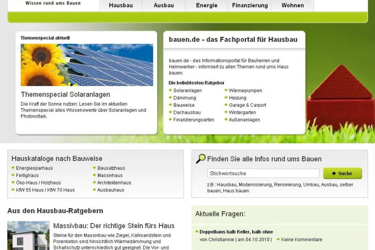 Alles auf einen Blick: das neue Bauen.de Bild: Alles auf einen Blick: das neue Bauen.de