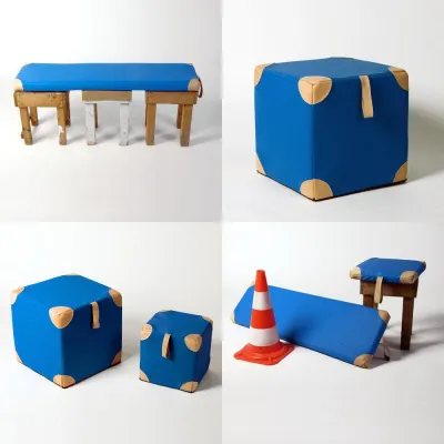 Sitz, Platz, Bank - BAGIRA entwirft eine Kleinmöbelserie aus Turnmatten Bild: Sitz, Platz, Bank - BAGIRA entwirft eine Kleinmöbelserie aus Turnmatten