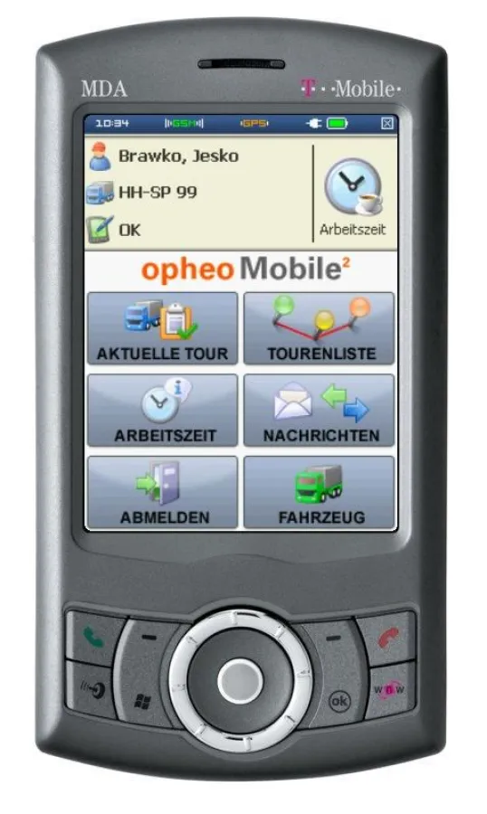 opheo Mobile auf einem MDA Compact III von T-Mobile