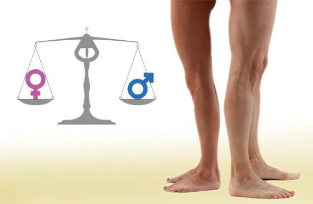 Bild: Frauen vs. Männer. Verschiedene Arten, zuzunehmen