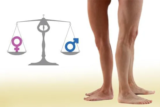 Bild: Frauen vs. Männer. Verschiedene Arten, zuzunehmen