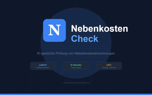 Bild: Neue KI prüft Nebenkostenabrechnungen in 60 Sekunden auf Rechtsverstöße