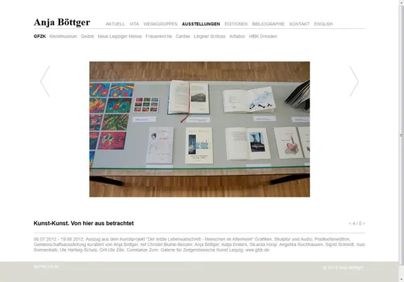Bild: Werkverzeichnis und Webdesign – Künstlerin Anja Böttger im Web