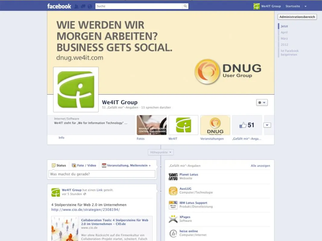 We4IT auf Facebook