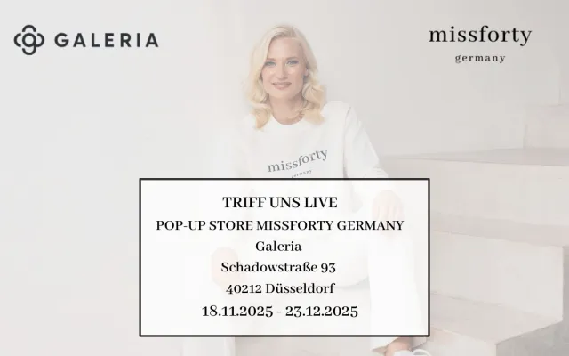 Bild: Pop-up-Store von missforty germany in bei Galeria Düsseldorf (18.11.–23.12.2025)