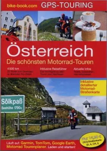 CD mit GPS-Daten als Reiseführer-Komplett-Paket - Österreich - die 20 schönsten Motorrad-Touren Bild: CD mit GPS-Daten als Reiseführer-Komplett-Paket - Österreich - die 20 schönsten Motorrad-Touren