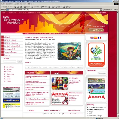Bild: Frankfurter WM-Webseite zeigt sich als erste im offiziellen Look