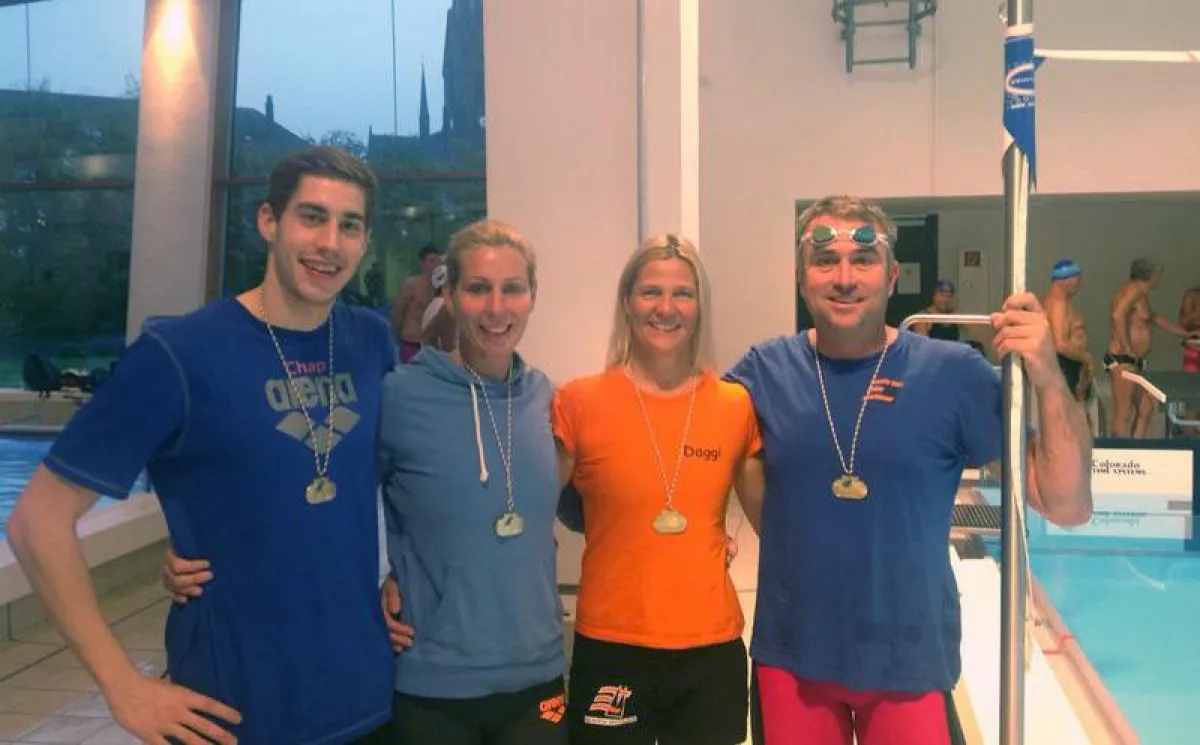Die SG REK-Masters in Lünen, v.l.: Florian Schröder, Britta Simonis, Dagmar Winzen, Andreas Eßer