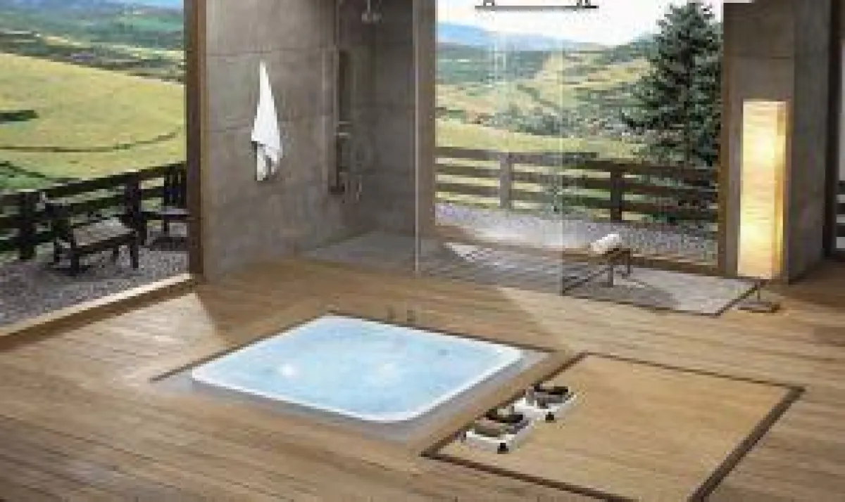 Whirlpool in edlen Hölzern gekleidet