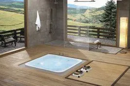 Bad und Wellness Oase mit edlen Hölzern Bild: Bad und Wellness Oase mit edlen Hölzern