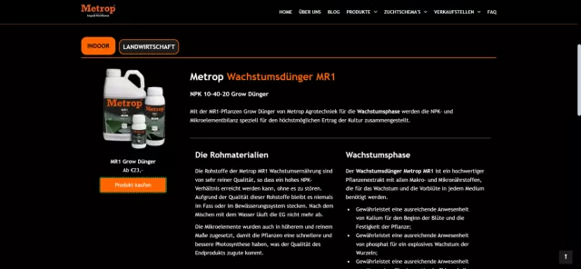 Bild: Metrop MR1: Der ultimative Wachstumsdünger für maximale Pflanzenkraft - jetzt mit optimiertem Phosphatgehalt