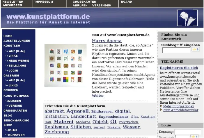 Bild: Kunstplattform.de begrüßt neue Künstler