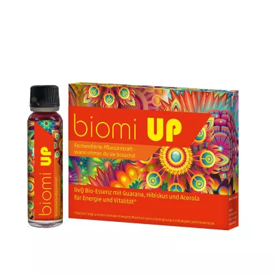 Bild: Das neue biomi UP von livQ liefert fermentierte Pflanzenkraft, sinnvoll ergänzt mit Guarana und Acerola
