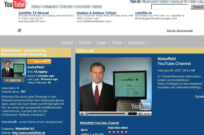 Bild: Webeffekt AG startet eigenen YouTube Video-Channel