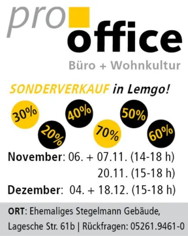 Bild: Großer pro office SONDERVERKAUF in Lemgo
