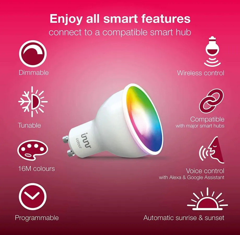 Jetzt auch mit 16 Millionen Farben zum Preis von 29,99 Euro erhältlich. Zigbee fähige GU10 Spots.