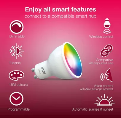 Bild: Smart Home Lighting Spezialist Innr bietet ab sofort farbige Spots mit GU10-Fassung